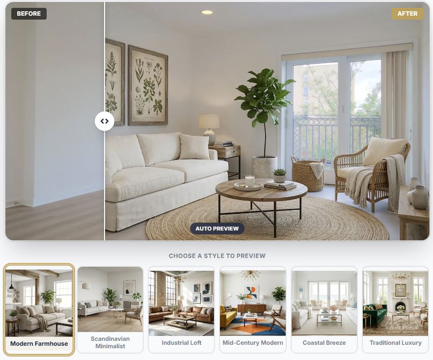 Before and After Virtual Staging